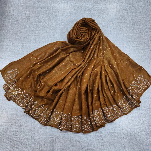 Shimmer Chiffon Hijab With Beads Work | HJ45